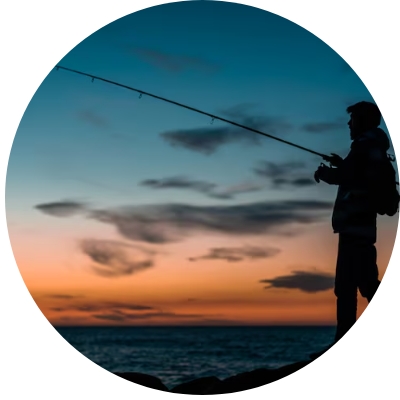 Twilight fishing at Viswam Resorts
